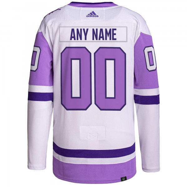 Men's Vancouver Canucks adidas White/Purple Hockey Fights Cancer Primegreen Custom Jersey