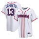 Men's Dominican Republic Baseball Junior Caminero Nike White 2026 World Baseball Classic Home Stadium Jersey