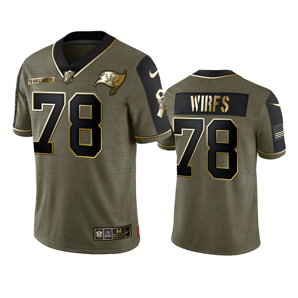 Tampa Bay Buccaneers Tristan Wirfs Olive Gold 2021 Salute To Service Men's Limited NFL Jersey