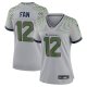 Women's #12 Fan Gray Seattle Seahawks Nike 2025 Rivalries Collection Game Wolf Gray Jersey