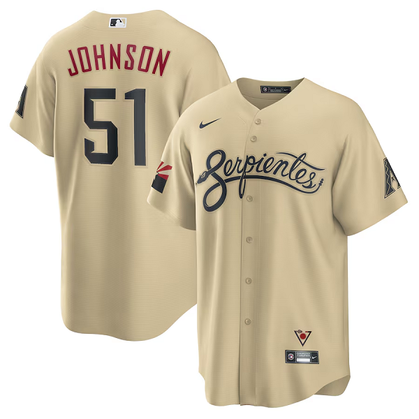 Men's Arizona Diamondbacks #51 Randy Johnson Nike Sand City Connect Replica Player Jersey