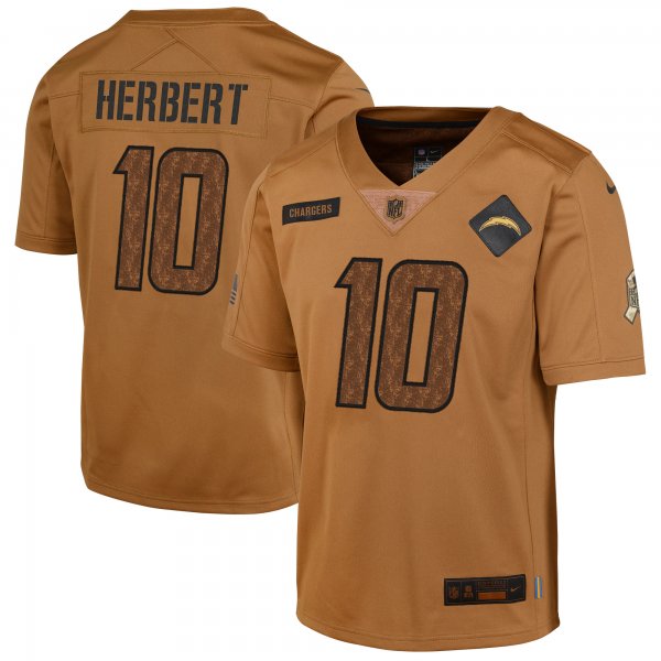 Youth Los Angeles Chargers Justin Herbert Nike Brown 2023 Salute To Service Limited Jersey