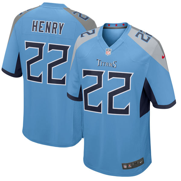 Men's Nike Tennessee Titans #22 Derrick Henry Light Blue New 2018 Game Jersey