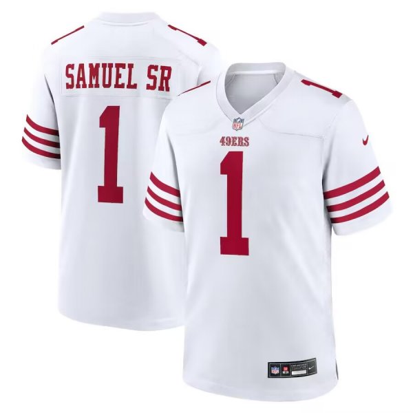 Men's #1 Deebo Samuel Sr San Francisco 49ers Nike Game Player White Jersey