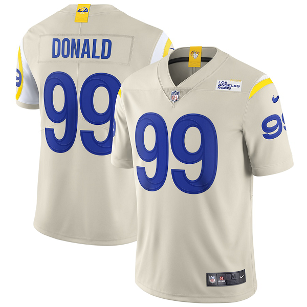 Men's Los Angeles Rams Aaron Donald Nike Bone Vapor Limited Jersey