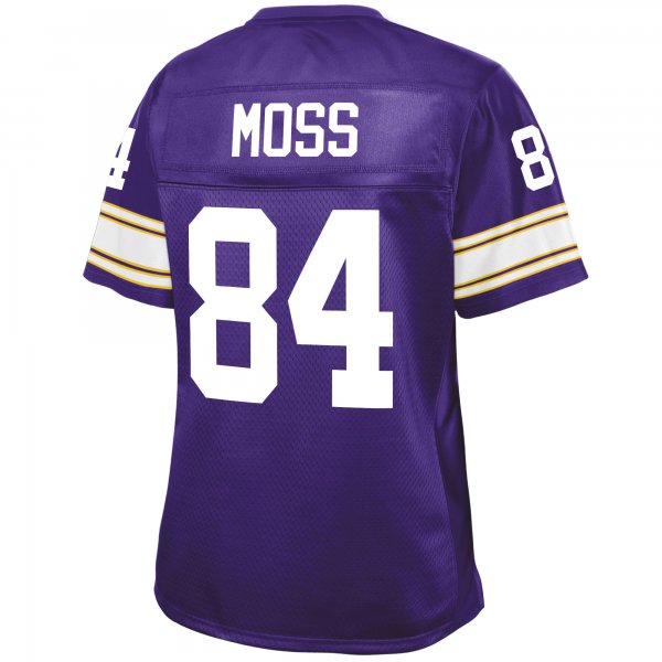 Women's Minnesota Vikings Randy Moss NFL Pro Line Purple Retired Player Replica Jersey