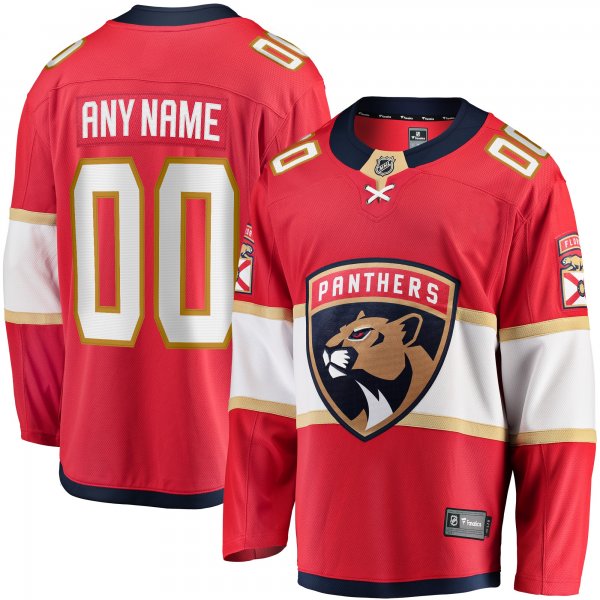 Youth Florida Panthers Fanatics Red Home Breakaway Custom Jersey