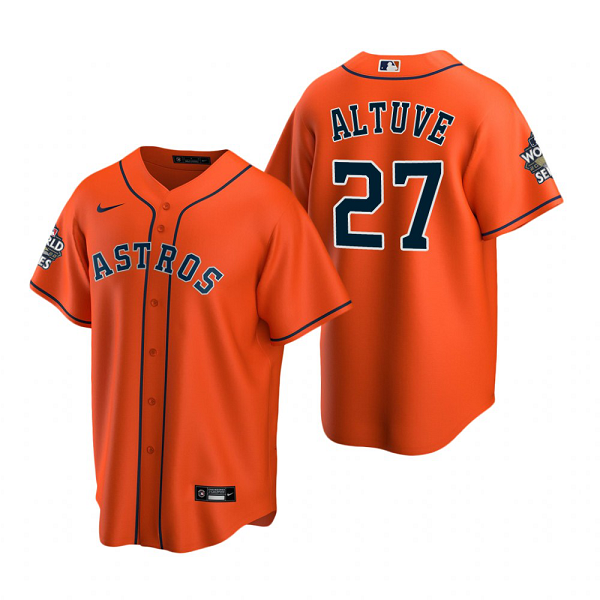 Men's Houston Astros Jose Altuve Orange 2022 World Series Cool Base Jersey