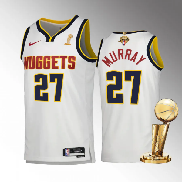 Men's Denver Nuggets Jamal Murray 2023 NBA Finals Champions  White #27 Association Jersey