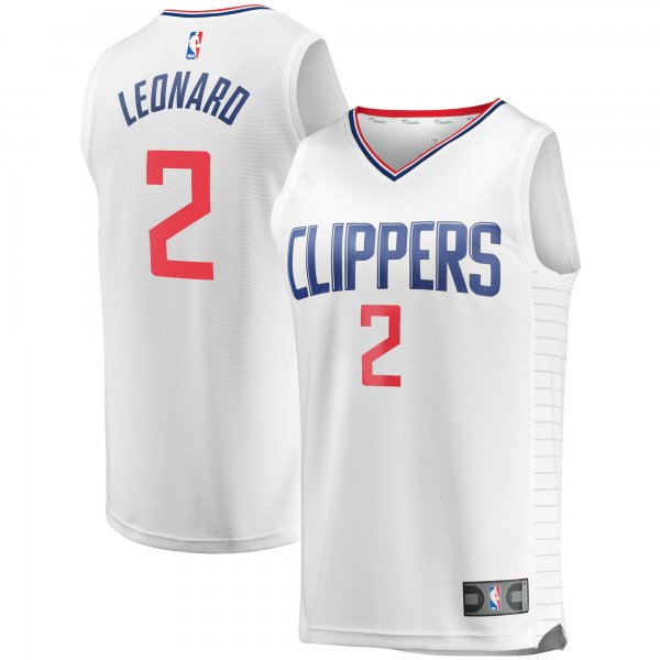 Youth LA Clippers Kawhi Leonard Fanatics White 2020/21 Fast Break Player Jersey - Association Edition