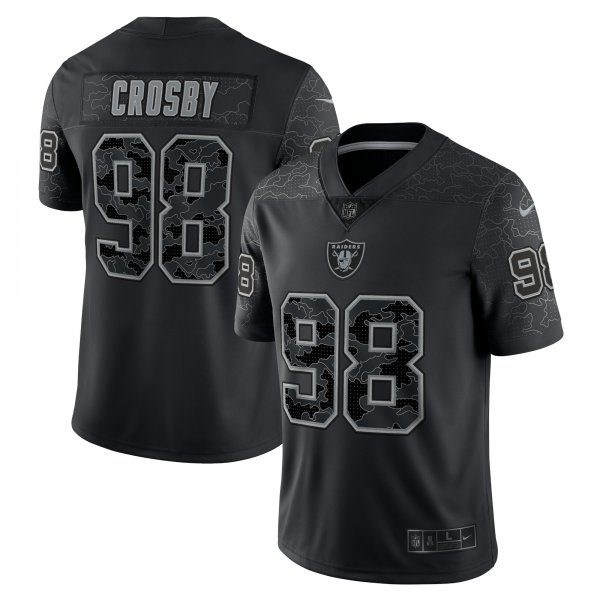 Men's Las Vegas Raiders Maxx Crosby Nike Black RFLCTV Limited Jersey