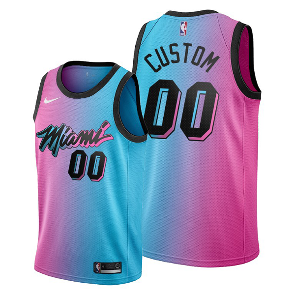 Miami Heat Custom Blue Pick 2020-21 City Edition Jersey Vice