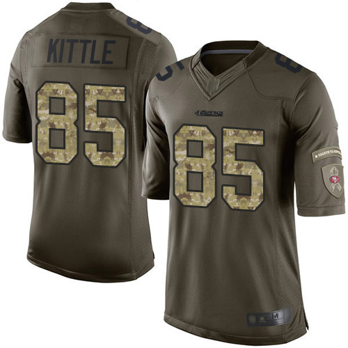 San Francisco 49ers #85 George Kittle Green Men's Stitched NFL Limited 2015 Salute To Service Jersey