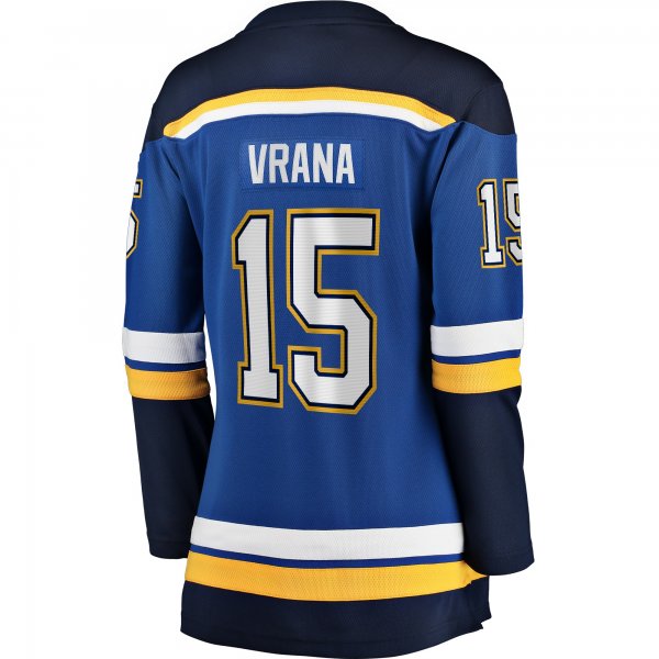 Women's St. Louis Blues Jakub Vrana Fanatics Blue Home Breakaway Jersey