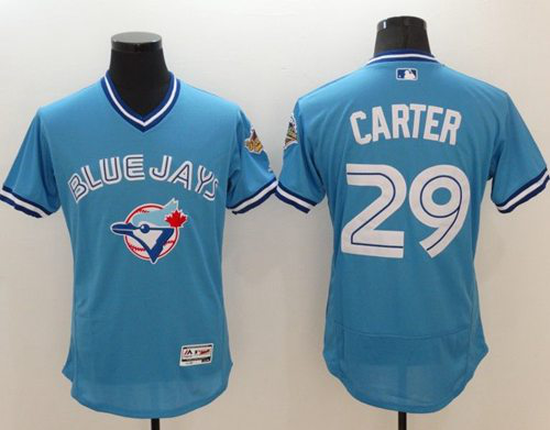 Toronto Blue Jays #29 Joe Carter Light Blue Flexbase Collection Cooperstown Stitched MLB Jersey