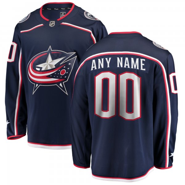 Men's Columbus Blue Jackets Fanatics Navy Home Breakaway Custom Jersey