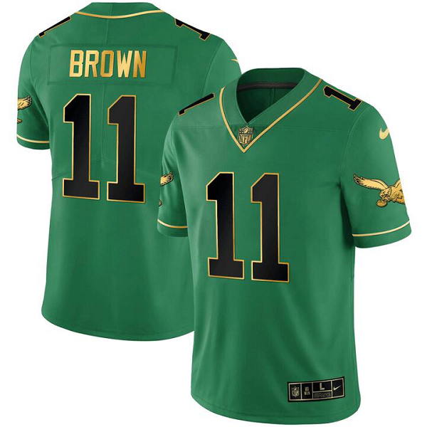 Men's Philadelphia Eagles #11 A.J.BROWN Nike Black Kelly Jersey