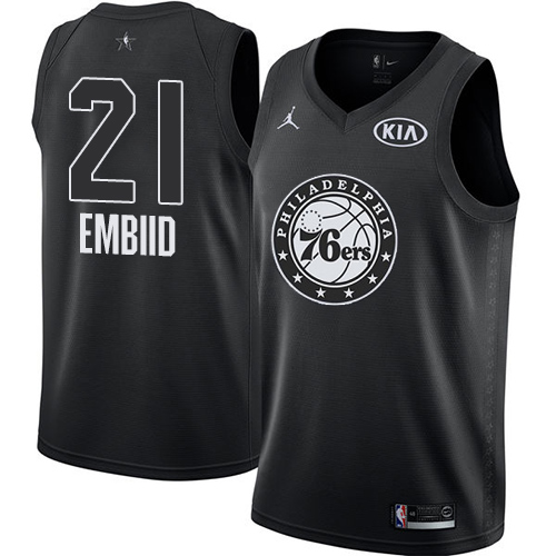 Men's Jordan Brand Philadelphia 76ers #21 Joel Embiid Black Swingman 2018 All-Star Game NBA Jersey