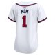 Women's Atlanta Braves Nike White #1 Mom Home Limited Jersey