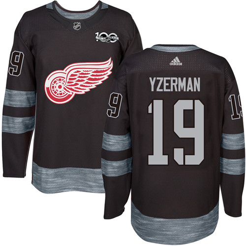 Detroit Red Wings #19 Steve Yzerman Black 1917-2017 100th Anniversary Stitched NHL Jersey