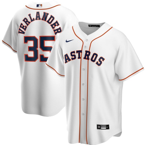 Men's Nike Houston Astros #35 Justin Verlander White Home 2020 MLB Jersey