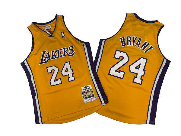 Men's Los Angeles Lakers #24 Kobe Bryant 2008-09 Yellow Mitchell and Ness NBA Jersey