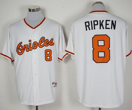 Baltimore Orioles #8 Cal Ripken White 1966 Turn Back The Clock Stitched MLB Jersey