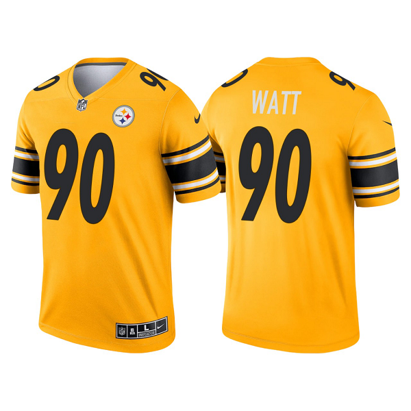 Men's Pittsburgh Steelers #90 T.J. Watt Gold 2021 Limited NFL Jersey