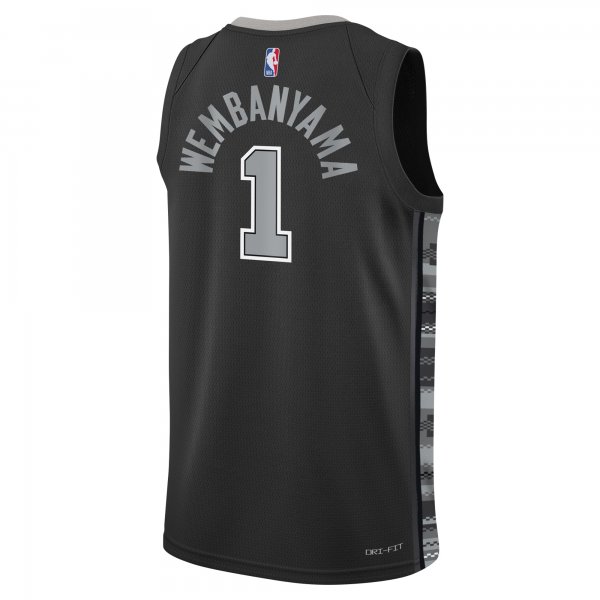 Youth San Antonio Spurs Victor Wembanyama Jordan Brand Black Swingman Jersey - Statement Edition