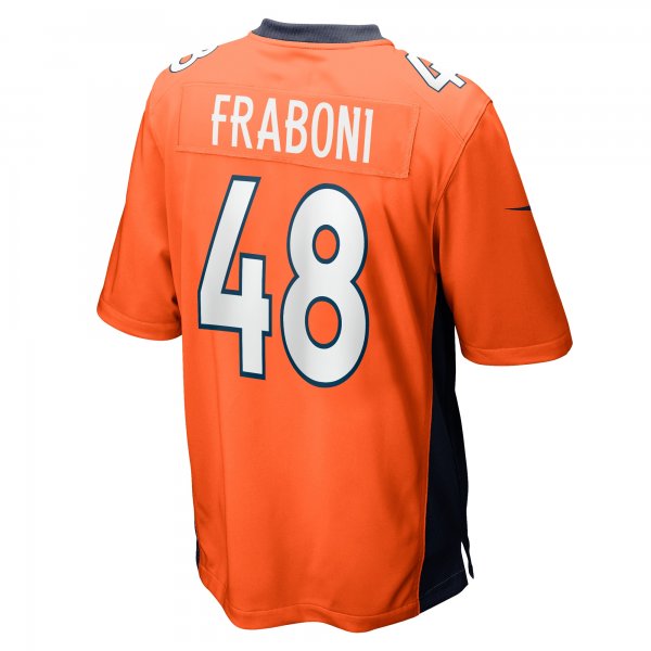 Men's Denver Broncos Mitchell Fraboni Nike  Orange Team Game Jersey