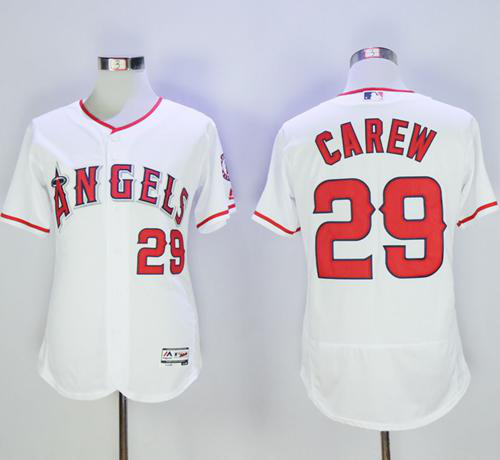 Los Angeles Angels of Anaheim #29 Rod Carew White Flexbase Collection Stitched MLB Jersey