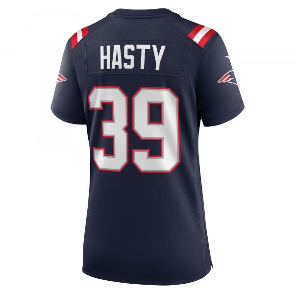 Women's New England Patriots Jamycal Hasty Nike  Navy Team Game Jersey