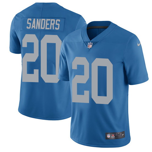 Nike Detroit Lions #20 Barry Sanders Blue Throwback Men's Stitched NFL Limited Jersey