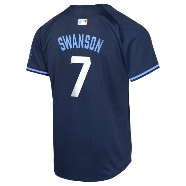 Youth Chicago Cubs Dansby Swanson Nike Navy City Connect Limited Player Jersey