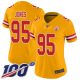 Women's Kansas City Chiefs #95 Chris Jones GoldStitched NFL Limited Inverted Legend 100th Season Jersey