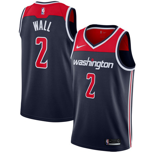 Men's Nike Washington Wizards #2 John Wall Navy Blue Swingman Statement Edition NBA Jersey