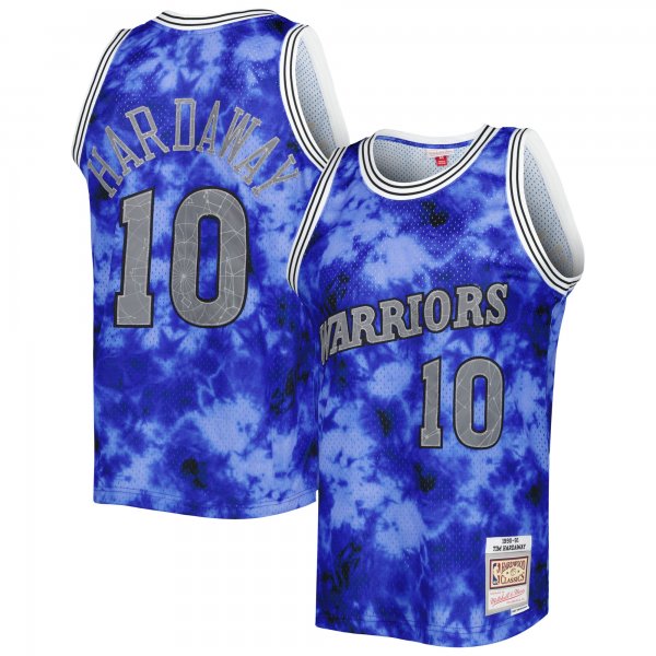 Men's Golden State Warriors Tim Hardaway Mitchell & Ness Blue 1990/91 Galaxy Swingman Jersey