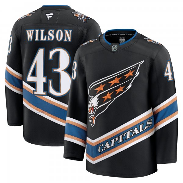 Men's #43 Tom Wilson Washington Capitals Fanatics Alternate 50th Anniversary Premium Black Jersey