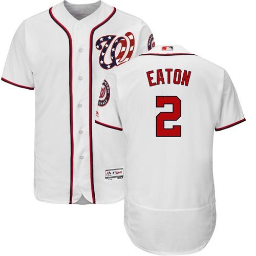 Washington Nationals #2 Adam Eaton White Flexbase Collection Stitched MLB Jersey