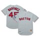 Men's Boston Red Sox Pedro Martinez Mitchell & Ness Gray 2004 Cooperstown Collection Throwback Jersey