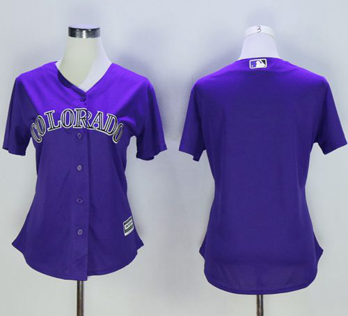 Colorado Rockies Blank Purple Women's Alternate Stitched MLB Jersey