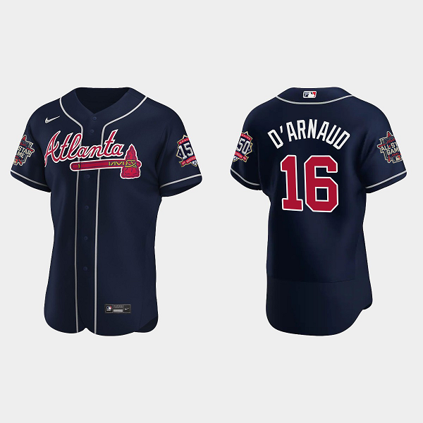 Men's Atlanta Braves #16 Travis d'Arnaud Navy Team 2021 MLB All-Star Jersey