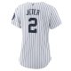 Women's New York Yankees Derek Jeter Nike White/Navy 2020 Hall of Fame Induction Home Replica Player Name Jersey