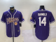 Men's Minnesota Vikings #14 Sam Darnold Navy Cool Base Stitched Baseball Jersey