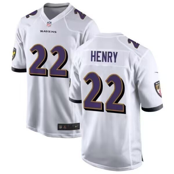 Men's Baltimore Ravens #22 Derrick Henry White Limited Jersey