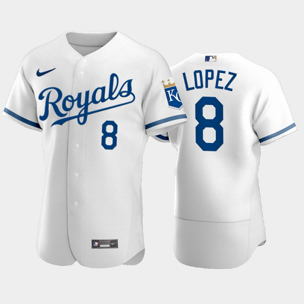 Men's Nicky Lopez #8 Kansas City Royals 2022 White MLB Jersey