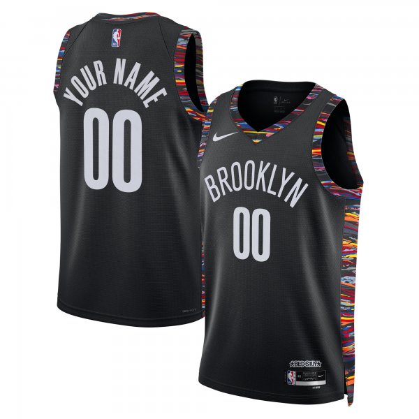 Men's Unisex Brooklyn Nets Nike Black 2025/26 City Edition Swingman Custom Jersey