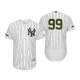 Men's New York Yankees #99 Aaron Judge No Name Majestic Collection White 2018 Memorial Day Flex Base MLB Jersey