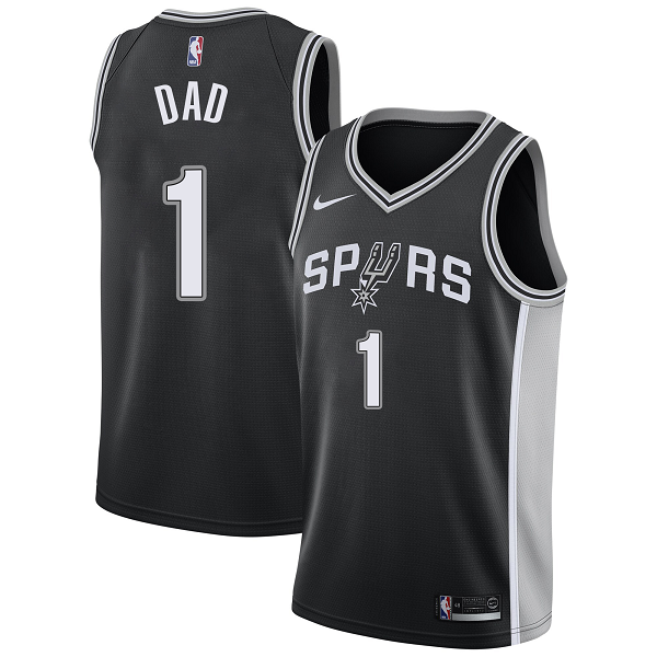 Men's San Antonio Spurs #1 Nike Black Swingman  Jersey - Icon Edition