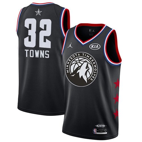 Nike Minnesota Timberwolves #32 Karl-Anthony Towns Black Youth NBA Jordan Swingman 2019 All-Star Game Jersey